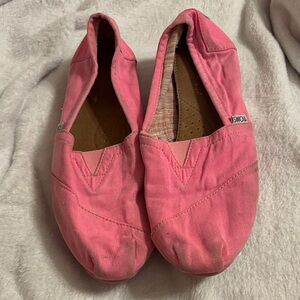 Toms Vibrant Pink Canvas Slip-Ons